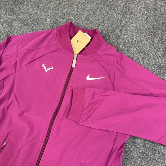 Nike Court Dri-Fit Rafa Nadal Men's Size S Full Zip Jacket Sangria Tennis NWT - Picture 1 of 9